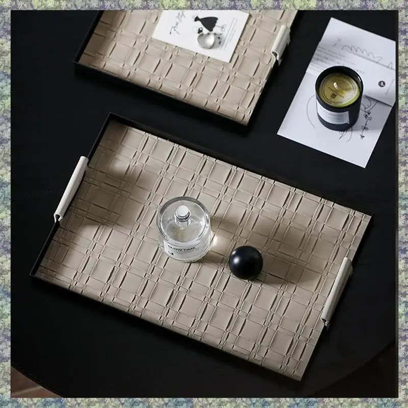 

WON Woven Storage Tray Iron Jewelry Desktop Storage Tray Cosmetic Key Jewelry Tray Metal Decorative Tray