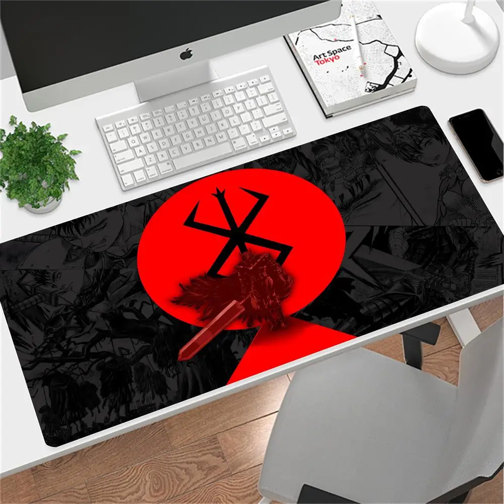 Guts sword in berserk Mouse Mat Berserk Guts Gamer Gaming Mouse Pad Computer Accessories Big Keyboard Laptop Padmouse Speed Desk