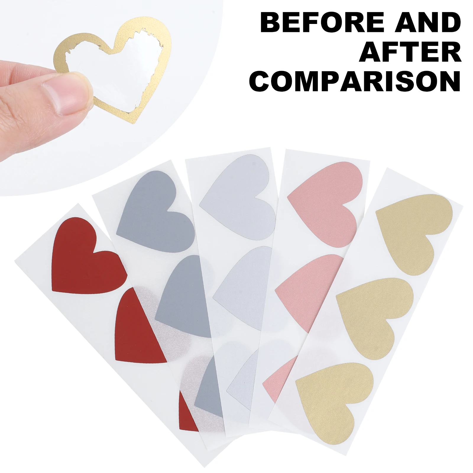 100pcs Heart Shaped 30*35mm Rose Gold Scratch Off Stickers Silver Labels Sticker Party Activity Game Favors Stationery Sticker