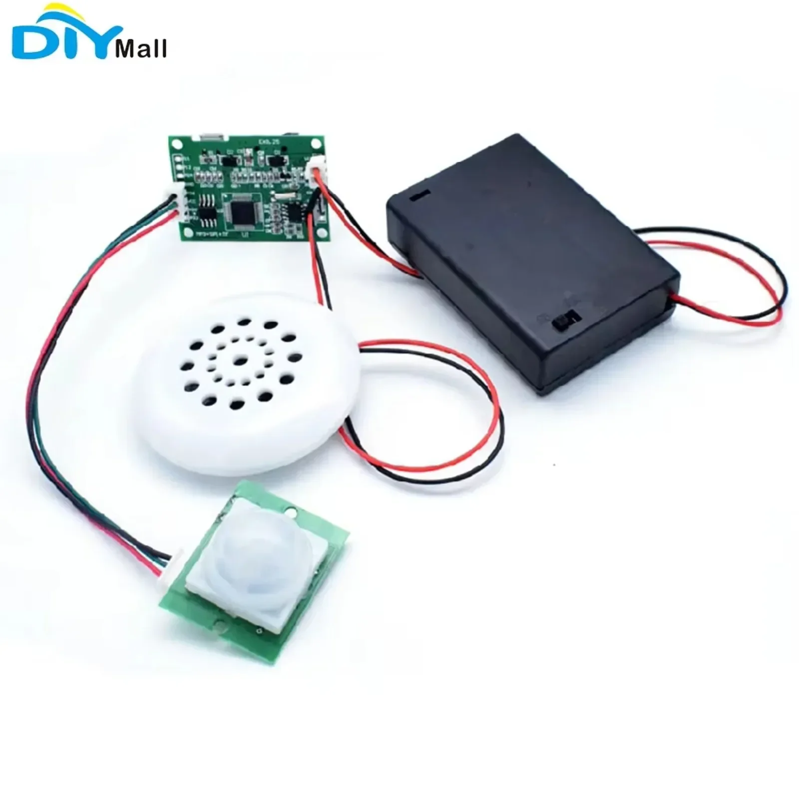 MP3 Music Voice Playback Kit Sound Recording Module with PIR Infrared Sensor Support USB Download TF Card DIY Shop Welcomer