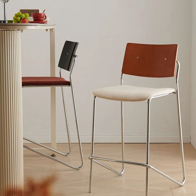 

Minimalist Relaxing Barstools Aesthetic Comfortable Make Up Living Room Bar Chairs Cream Design Sillas Lounge Suite Furniture