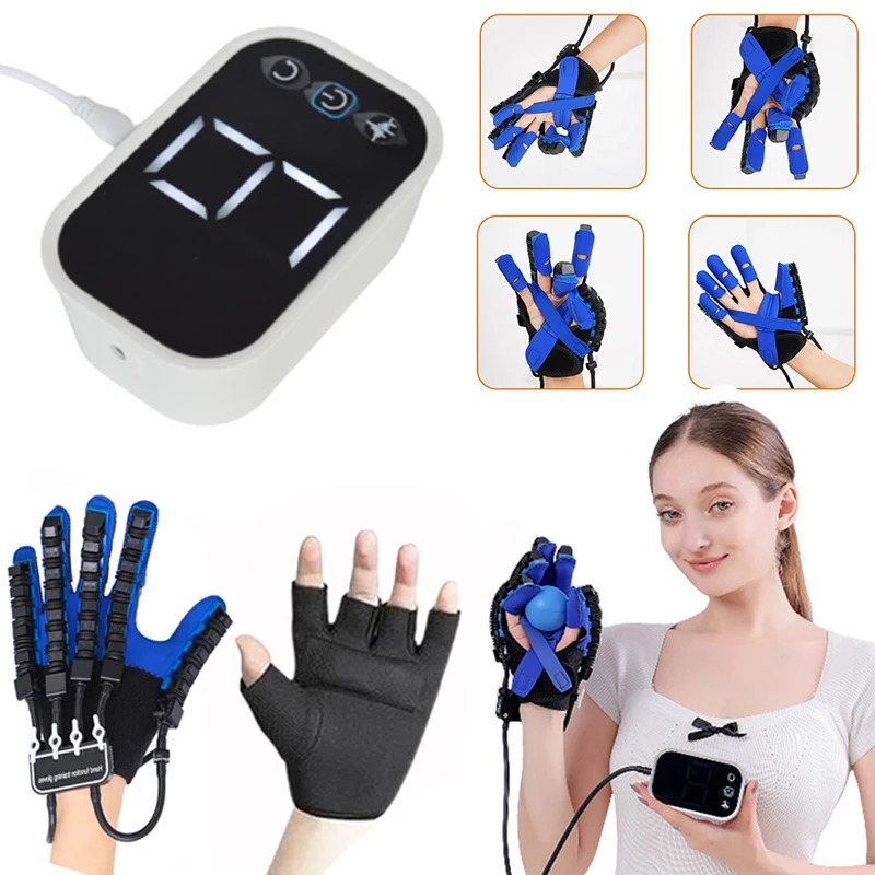 

2023 Portable Rehabilitation Robot Gloves for Hemiplegia Stroke Hand Function Workout Recovery Cerebral Infarction Finger Train