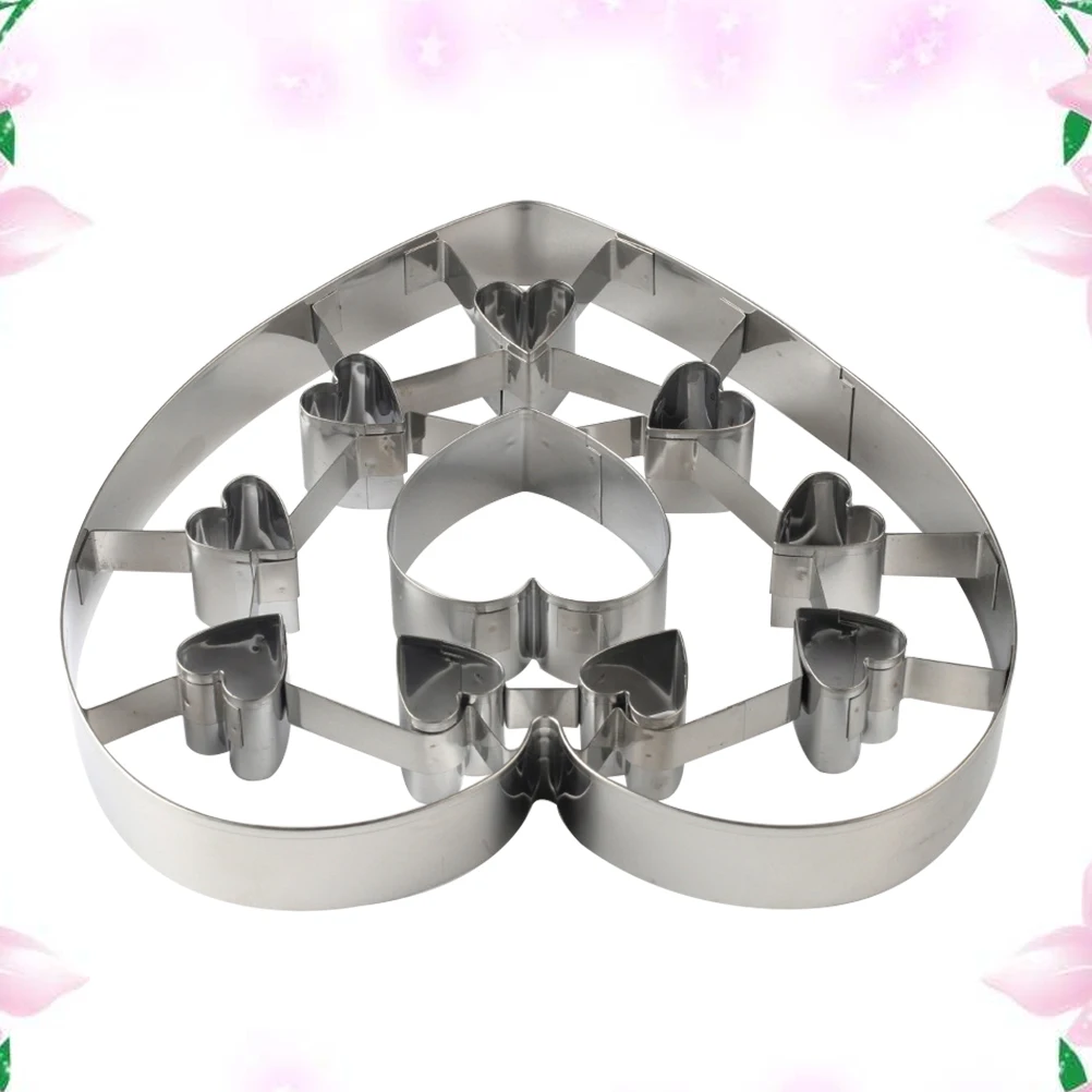 

Heart Shape Mold Set Stainless Steel Non-Stick Baking Tools For Cake Cookie Chocolate Fondant Valentine Kitchenware