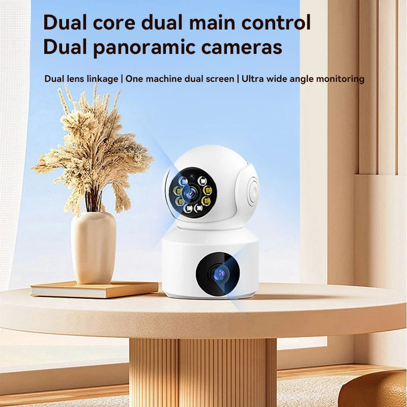 كاميرا Xiaomi 4K مزدوجة العدسة قابلة للدوران، مراقبة واي فاي، تتبع تلقائي، لون الصوت، رؤية ليلية، كاميرا ويب ذكية داخلية