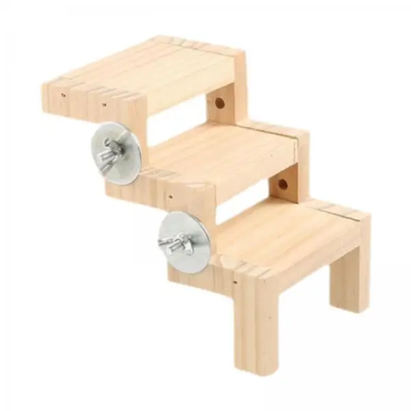 Bird Cage Wooden Climbing Ladder Interactive Parrot Play Toy Perch Stand Activity Center for Budgies