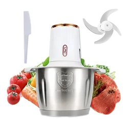 LAC Household  Kitchen White 3L Mixer Commercial Electric Meat Beater Multi-function Grinder Detachable Blade With Safety Lock