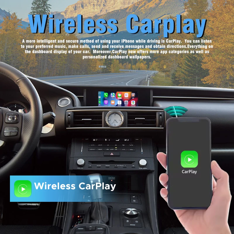 لاسلكي CarPlay أندرويد السيارات لكزس RC 2014-2019 نظام مزدوج التوصيل والتشغيل مرآة رابط الملاحة OEM يتحكم في اتصال سريع
