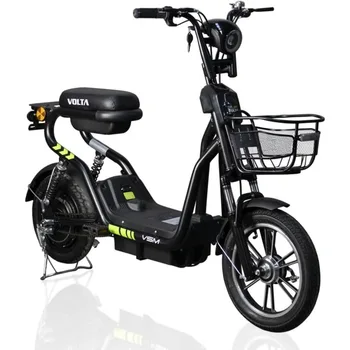 Image Electric Bike for Adults, 48V 2-Wheels City Cruiser Seated E-Bike, 15 MPH 220W Battery Power Scooter Style Commuter E-Bike