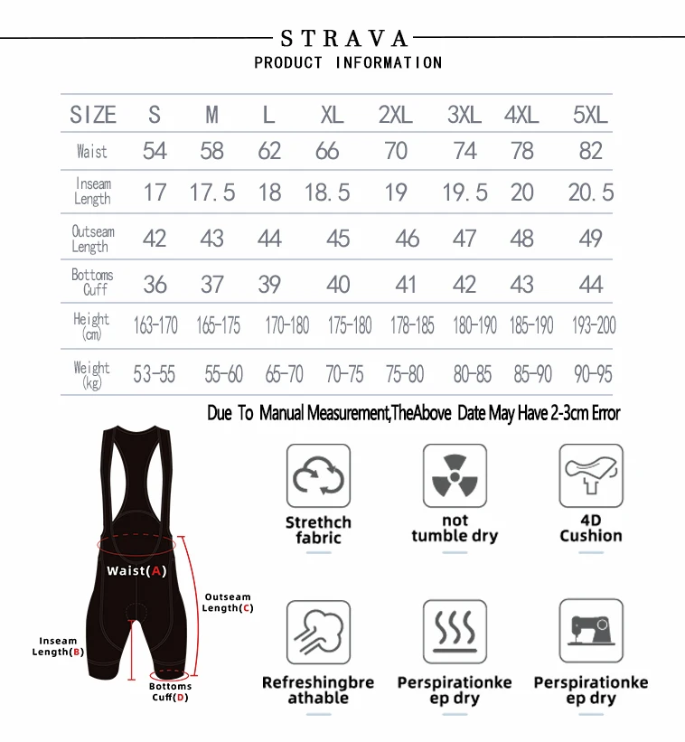 Strava Herren-Radsport-Outfit, Fahrrad-Shorts, Rennrad, Sport-Set, Mountainbike-Trikot, atmungsaktive Sommerkleidung, Pro-Uniform – Detail 13