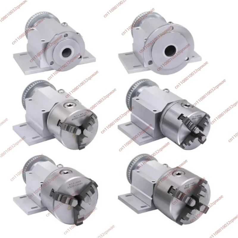 1pcs Micro Lathe Chuck Spindle Assembly 80 Four-jaw Woodworking DIY Bead Machine 100 Three-jaw Self-centering Through Hole Chuck