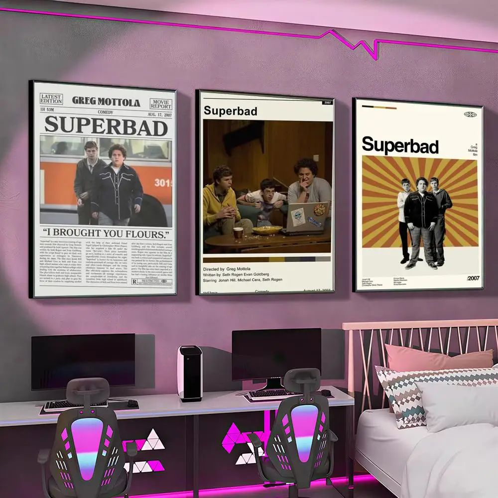 Superbad Movie Art Film Poster Versatile HD Waterproof Wall Art Self-Adhesive Decor for Any Space Ideal Gift