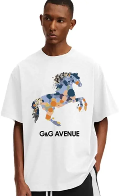 

Heavy cotton fabric Summer pure cotton short sleeved unisex T-shirt, Oversized and fashionable couple