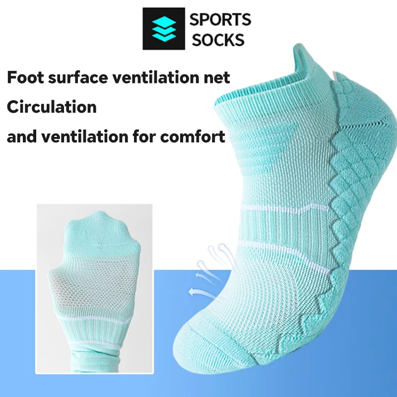 YUPAO Women Pure Cotton Boat Socks Breathable Anti Slip Outdoor Sports Stretch Men\'s socks Sweat Absorbing Massage Sole Socks