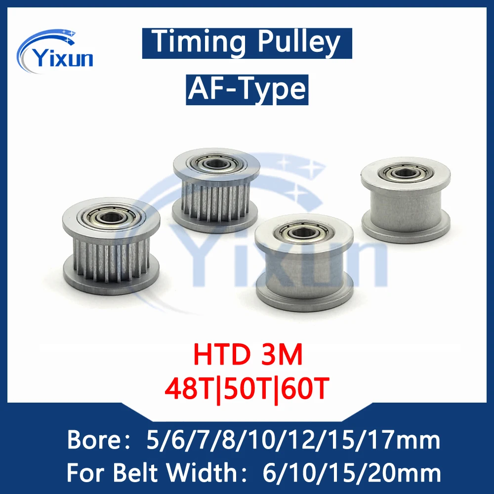 

HTD 3M 48T 50T 60 Teeth Timing Idler Pulley Bore 5/6/7/8/10/12/15/17mm For Belt Width 6/10/15/20mm 3M Synchronous Passive Wheel