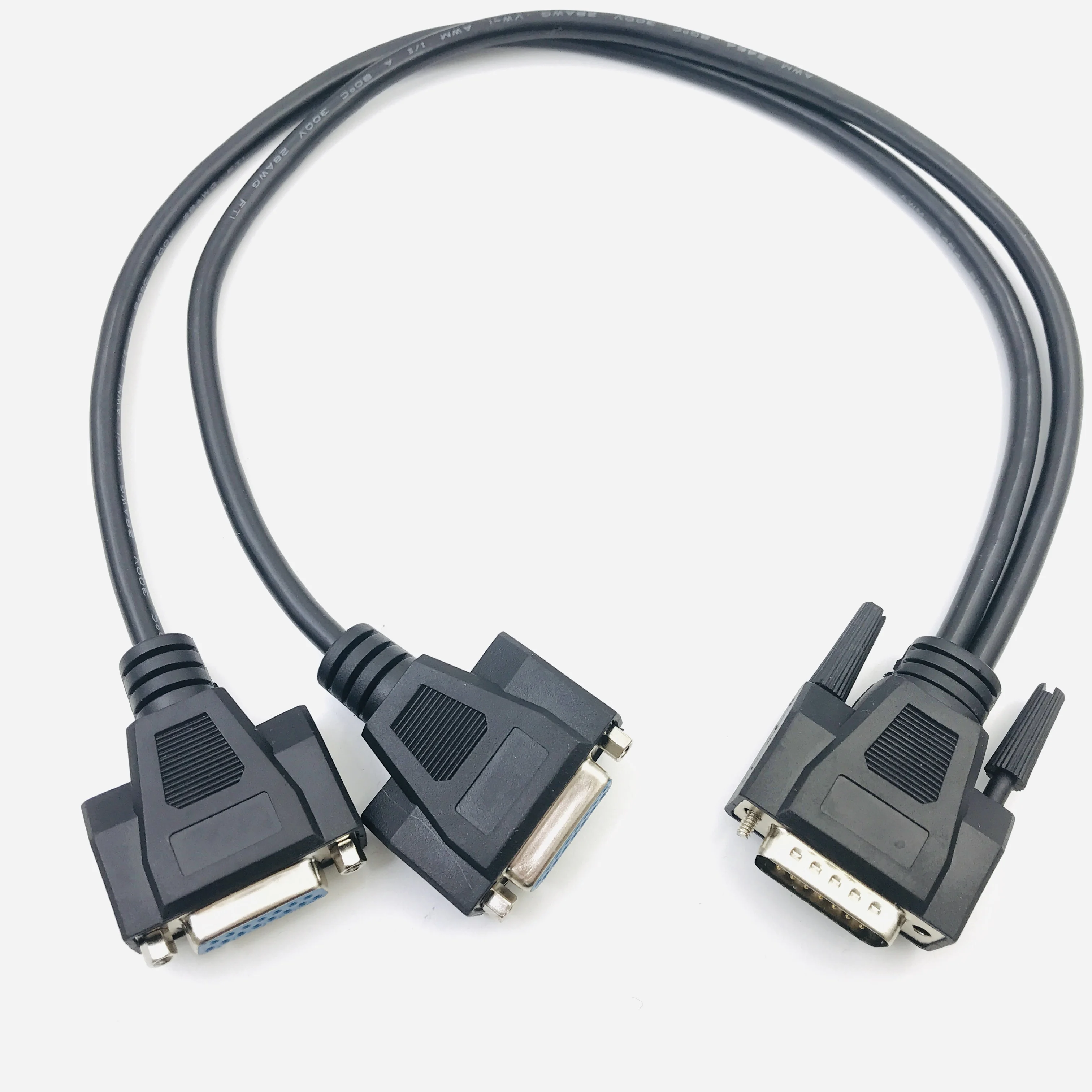 DB15 one point two data cable 1 signal all copper shielding customized 15PIN to DB15 male to 2 female 0.5M 1m 2m