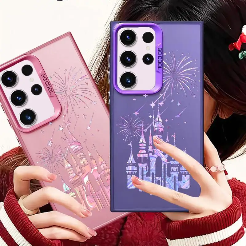 Disney Fireworks Castle Case for Samsung Galaxy S23 Ultra S20 FE S24 Ultra Note 20 S20 S22 Plus S21 FE Soft Luxury Cover