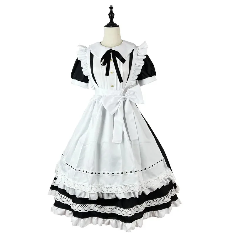 

Halloween Cosplay Costumes Anime Apron Role Play Long Plus Size Black White Lolita Lingerie Dress Maid Outfits fy1;