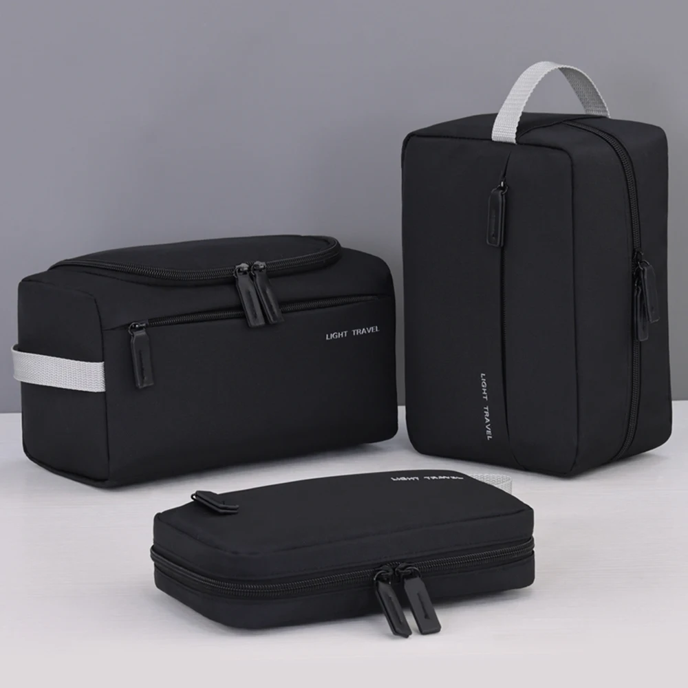 3 in1 Travel Wash Bag for Men Lightweight Toiletry Organizer Dopp Kit Water-resistant Shaving Bag Cosmetic Bag Makeup Organizer