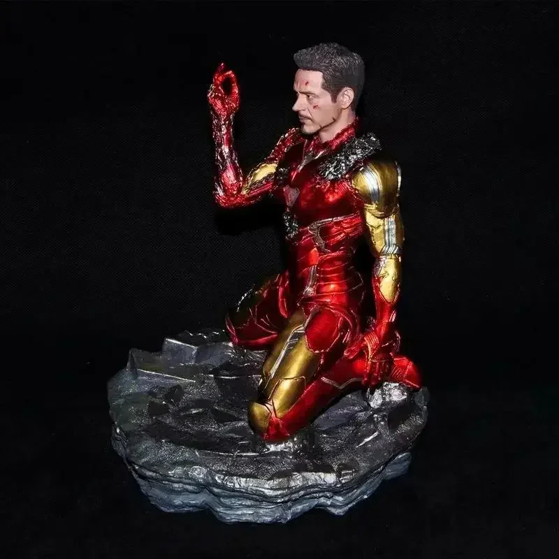 The Avengers Endgame Iron Man Mk85 Snap Your Fingers Gk Kneeling Statue Boxed Figure Collection Decoration Birthday Toys Gifts