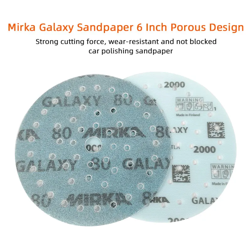 Mirka Galaxy Schuurpapier Vel Galaxy 6 Inch 150Mm Schuurpapier Ronde Flocking Poreuze Vacuüm Auto Polijsten Schoonheid Schuurpapier