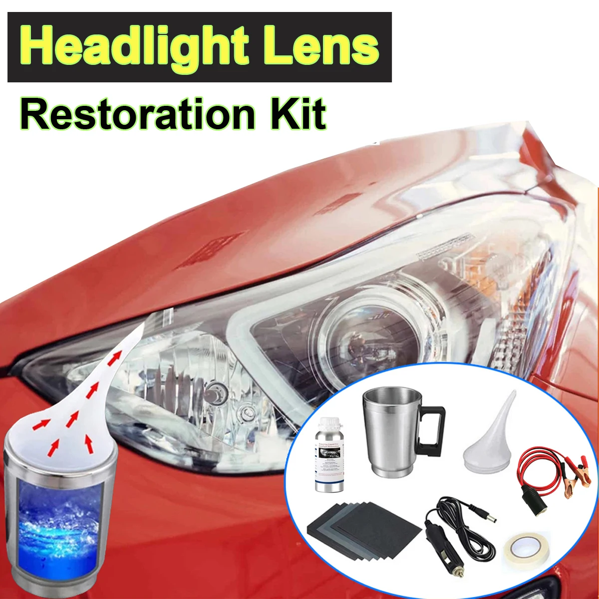 

DIY Car Headlight Restoration Kit Headlights Polish Kit Headlamp Repair 100ml Anti-Scratch Detailing Cleaning Maintenance tool