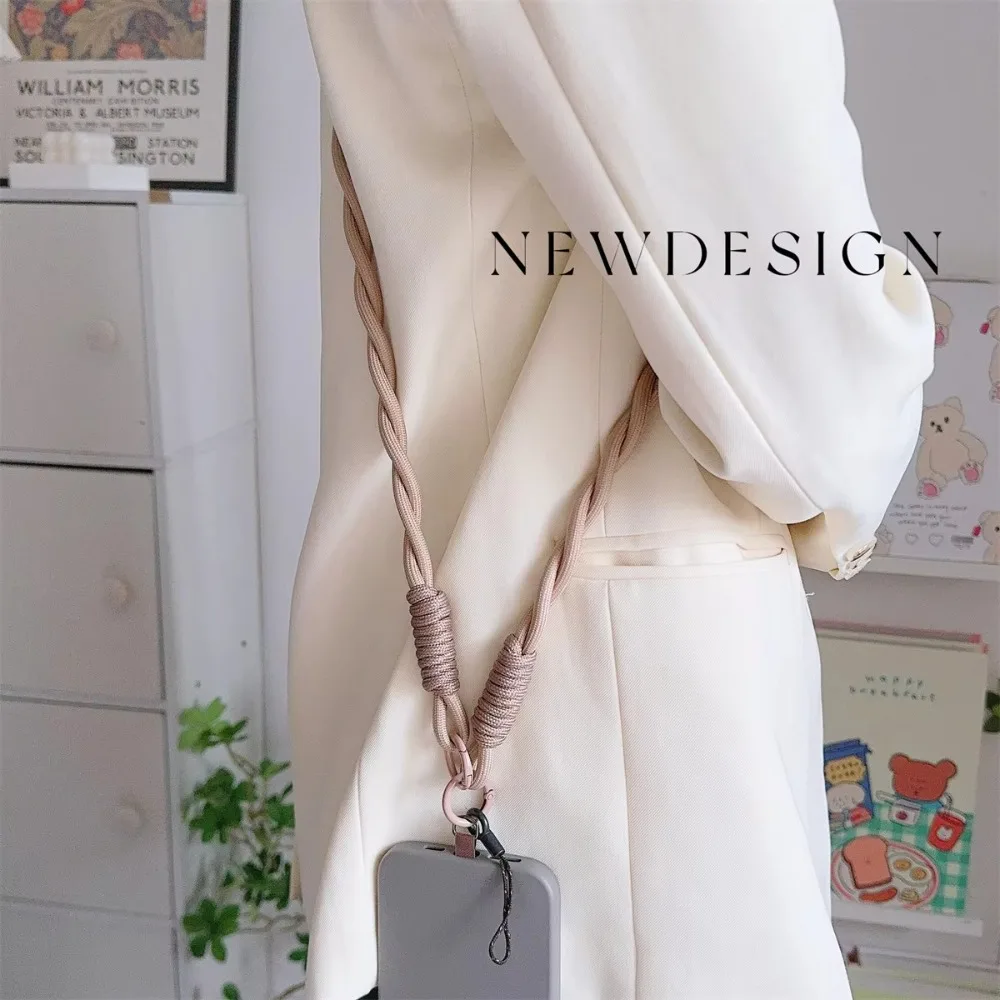 العالمي تويست النايلون حزام الهاتف المحمول الحبل الطويل مكافحة خسر شنقا الرقبة حبل حزام الكتف حبل الحبل