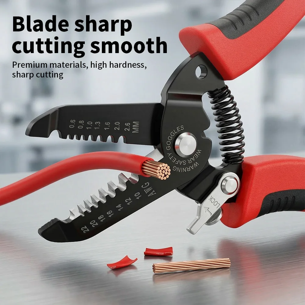 1pc/2pcs 6 Inch  Red/black Multifunctional Hand Tools Wire Cutter Wire Stripper Connection Cover Cutting Pliers,for Electrical