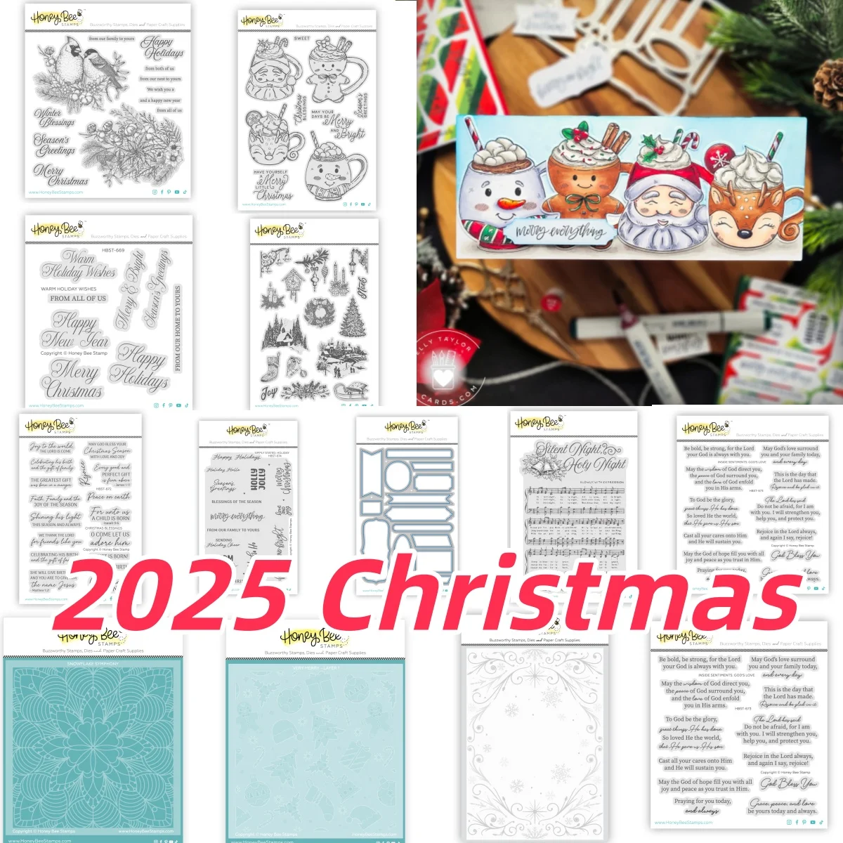 

Christmas 2025 New Bird Sweet Season Mugs Gallery Wall Clear Stamps Metal Cutting Dies Stencil Hot Foil for DIY Scrapbook Paper