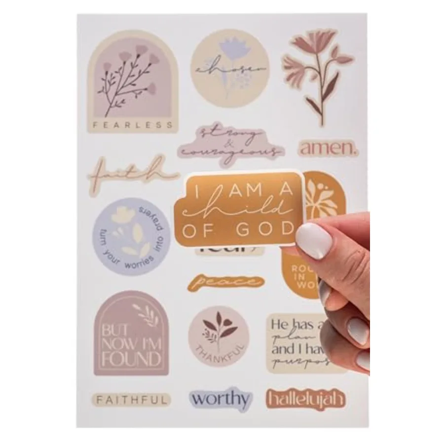 Adesivi cristiani ispiratori 88 pezzi Adesivi motivazionali della Bibbia di Gesù per bottiglie d'acqua Laptop Decalcomania della fede in vinile impermeabile
