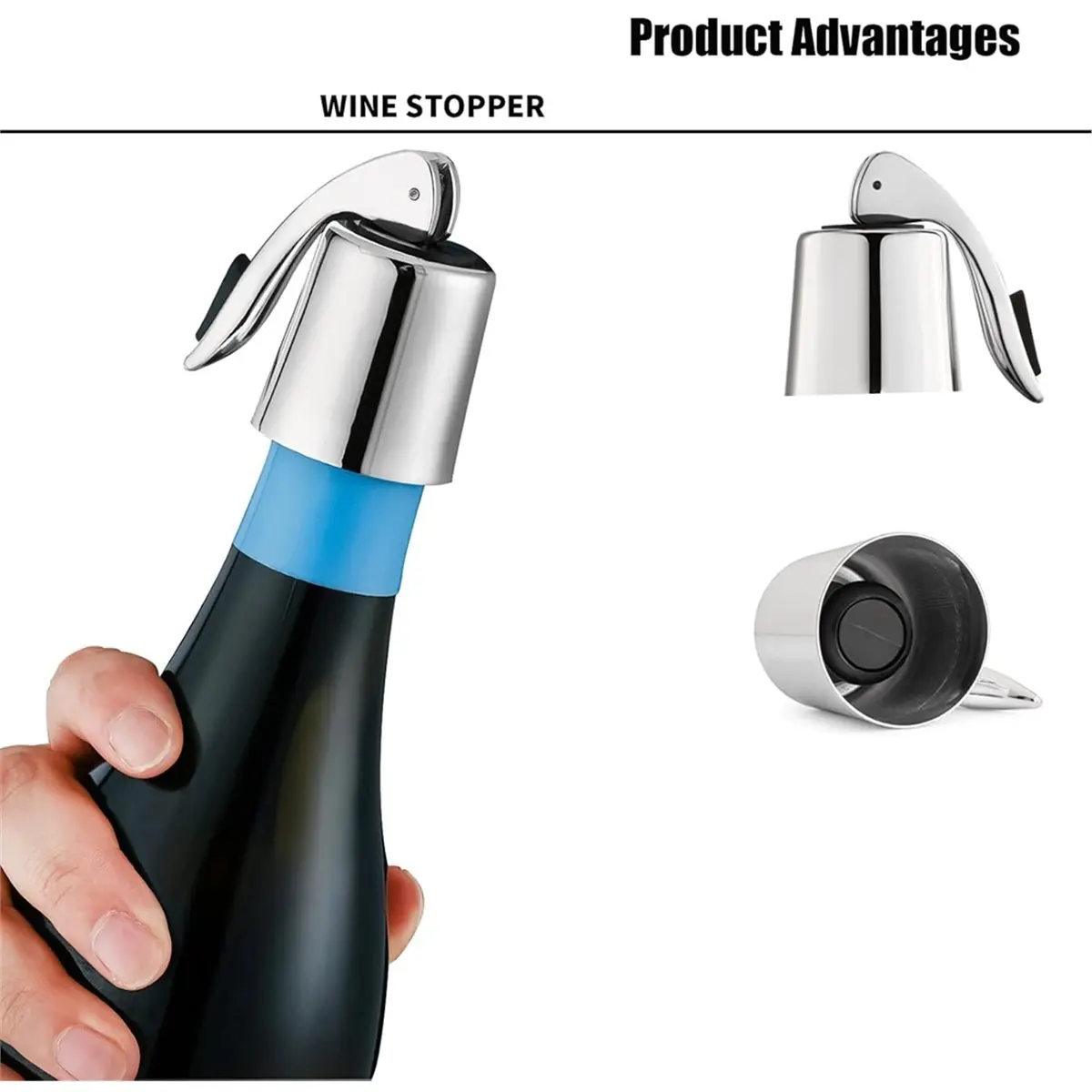 

Utility Design 1set/6pcs Stainless Steel Wine Bottle Stopper Reusable Stainless Steel Wine Preservative to Keep Wine
