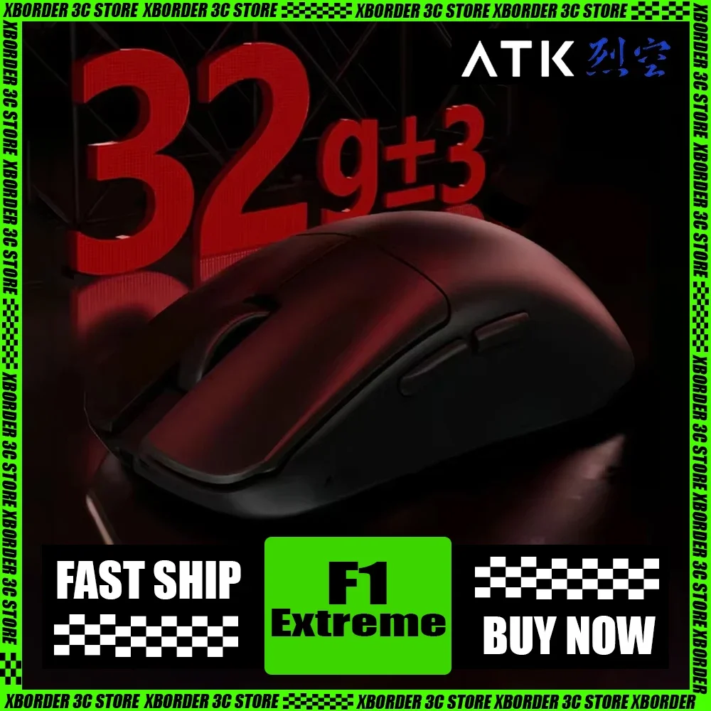 New Atk Blazing Sky F1 Extreme Mouse Double 8k Liekong F1 Paw3950 Fps Wireless Gaming Mouse Lightweight Low Delay Pc Gamer Gifts