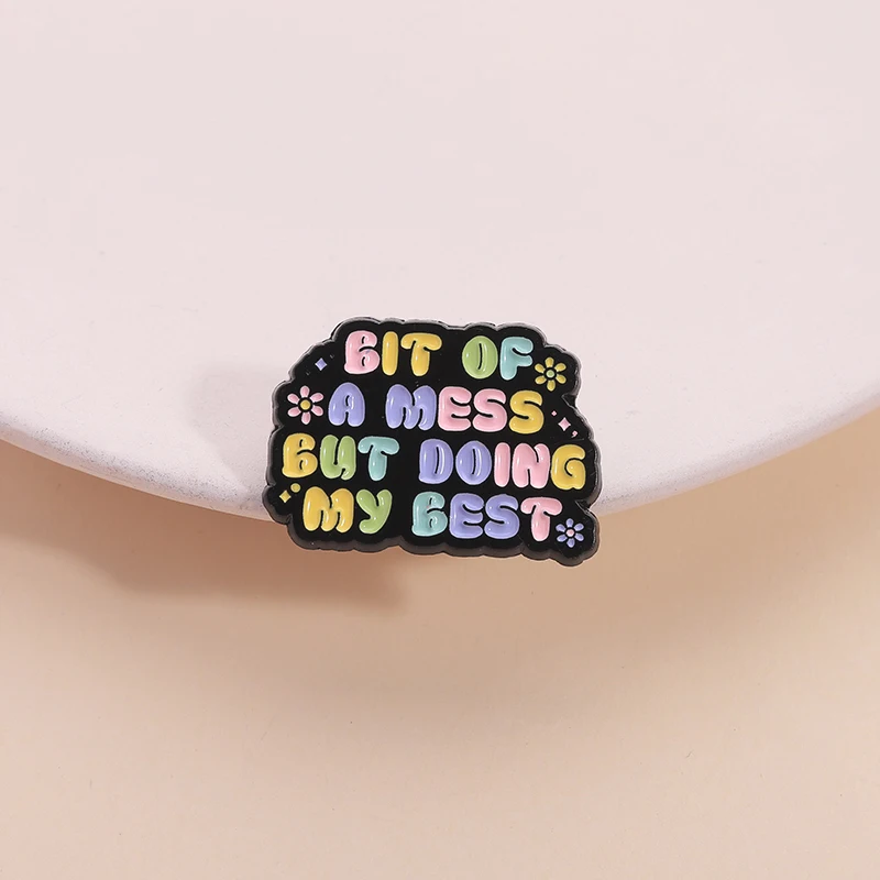 ADHD Mental Health Awareness Enamel Pin Overthing Club Social Introvert Autism Neurodiversity Brooches Lapel Badge Jewelry Gifts - view 2