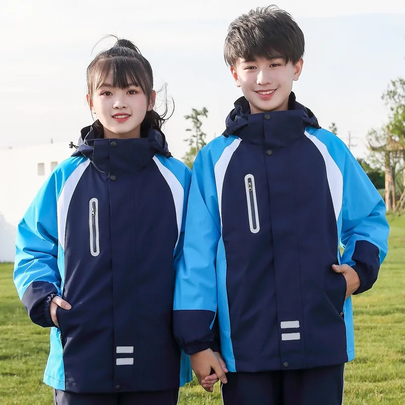 

Student 3-in-1 Jacket Set, Unisex School Uniform for Outdoor Sports, Class Teamwear with Custom Logo