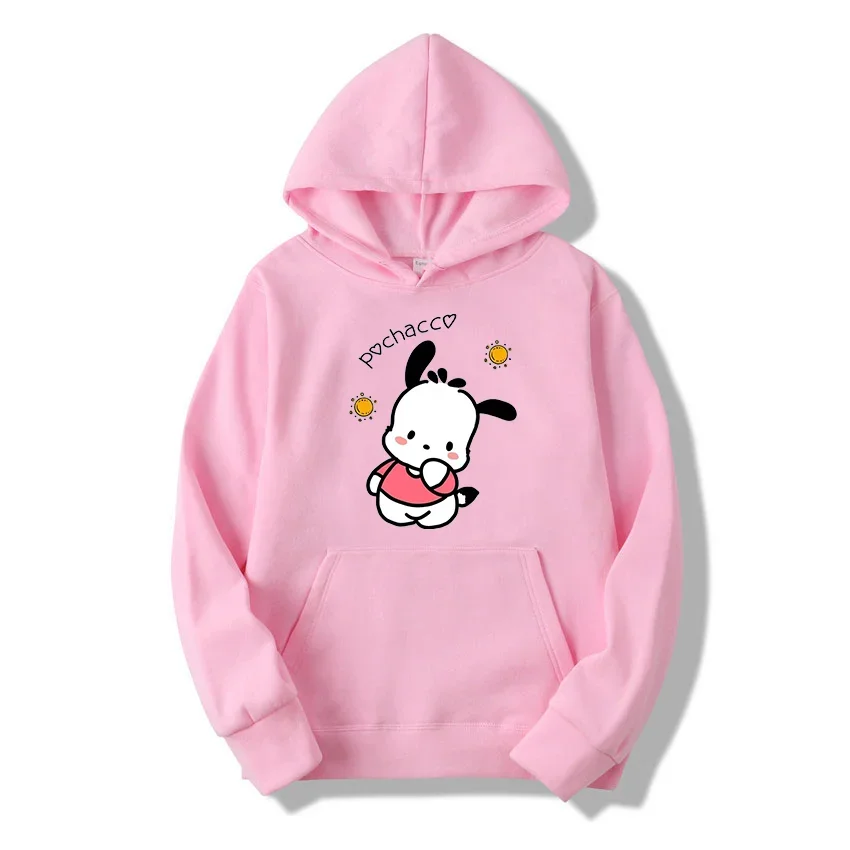 Cartoon Printed Male Sweatshirts Sanrio Pochacco Classic Pattern Trendy Long Sleeve Autumn Winter Casual Clothes Men Hoodies