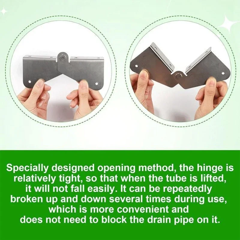 2/4PCS Gutter Downspout Extension Hinge for Flip-Up Rain Hinge DIY Installation on All Rectangle or Square Drainage Ditch