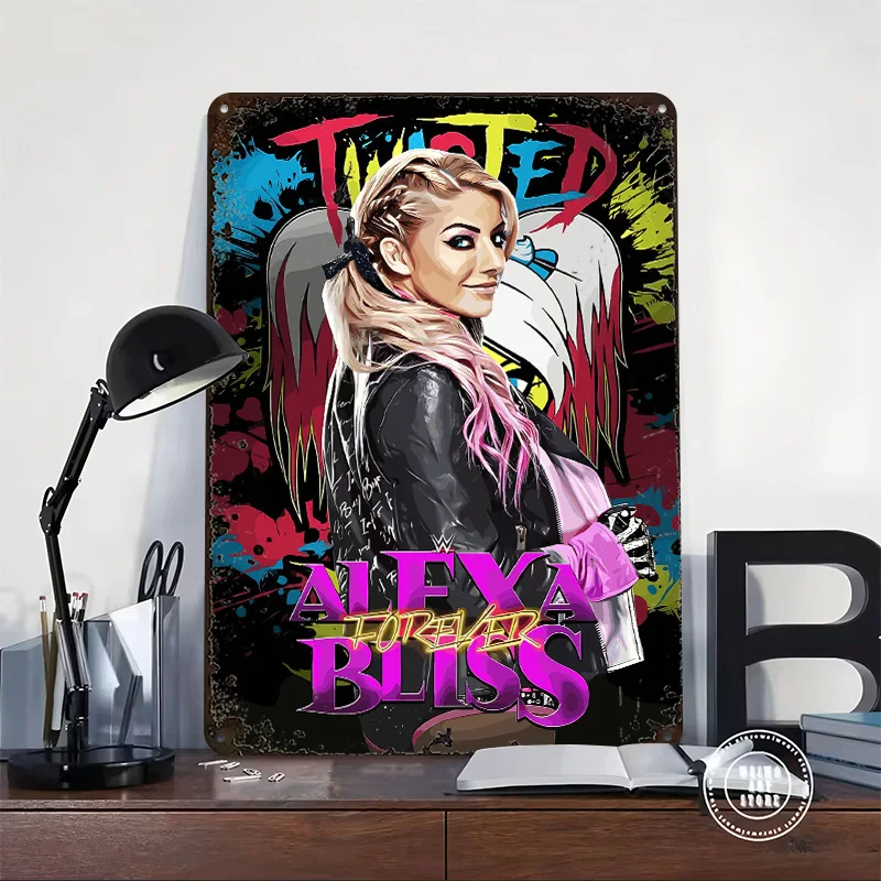 Alexa Bliss Printed Poster Customized Wall Art Retro Vintage Metal Tin Signs for Home Desk Decor Decoration Bedroom Decorations