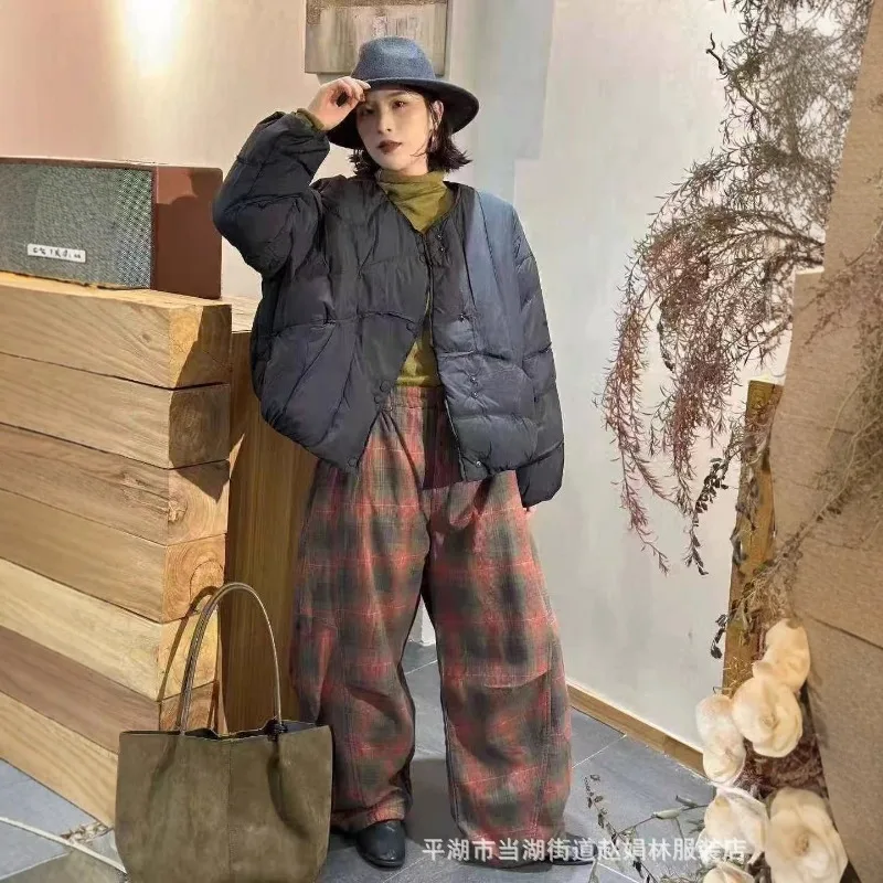 Donsjack voor dames High-end trend pufferjack Warme winterjas Witte eendendons Oversized gewatteerde jas Top met lange mouwen O-hals