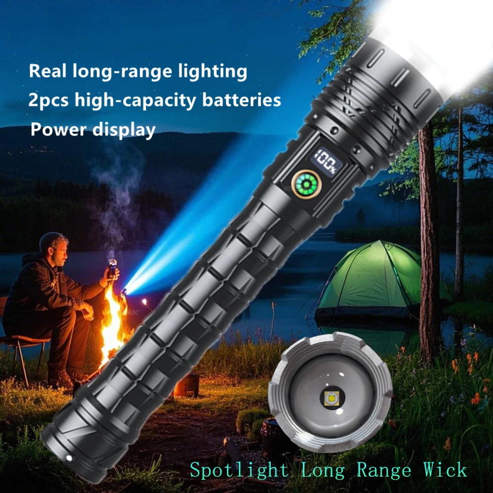 

Мощный светодиодный фонарь дальнего действия, перезаряжаемый тактический ручной фонарь для кемпинга и активного отдыха