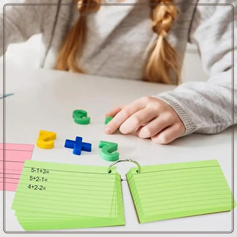 Reliable-600 PCS Index Cards 3X5 Inches Colored Flash Cards With Ring, Punched Lined Flash Cards Ruled Index Cards,600 PCS Index