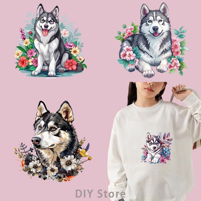 lovely Blue eyes Husky dtf Heat Transfer iron on transfer for clothing transfers ready to press Heat Transfer On Clothes.