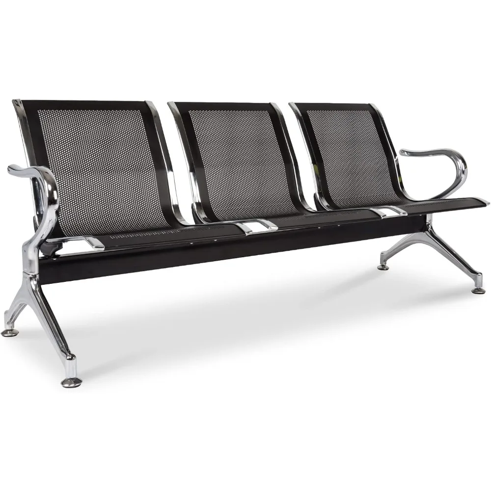 

3-Seat Waiting Room Bench - Waiting Room Chairs with Arms Airport Reception Bench, Lobby Bench Seating Office Bench Waiting