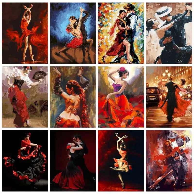 RUOPOTY Classical Painting By Numbers Dancers Man And Woman Picture Drawing Wall Decors Diy Gift For Adults On Canvas Romance