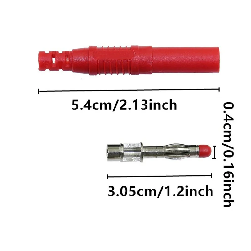 2pcs Insulated Safety 4mm Male Banana Plug DIY Connectors Instrument Test Plug 4mm Straight Wire Solder DIY Connector For Weldin