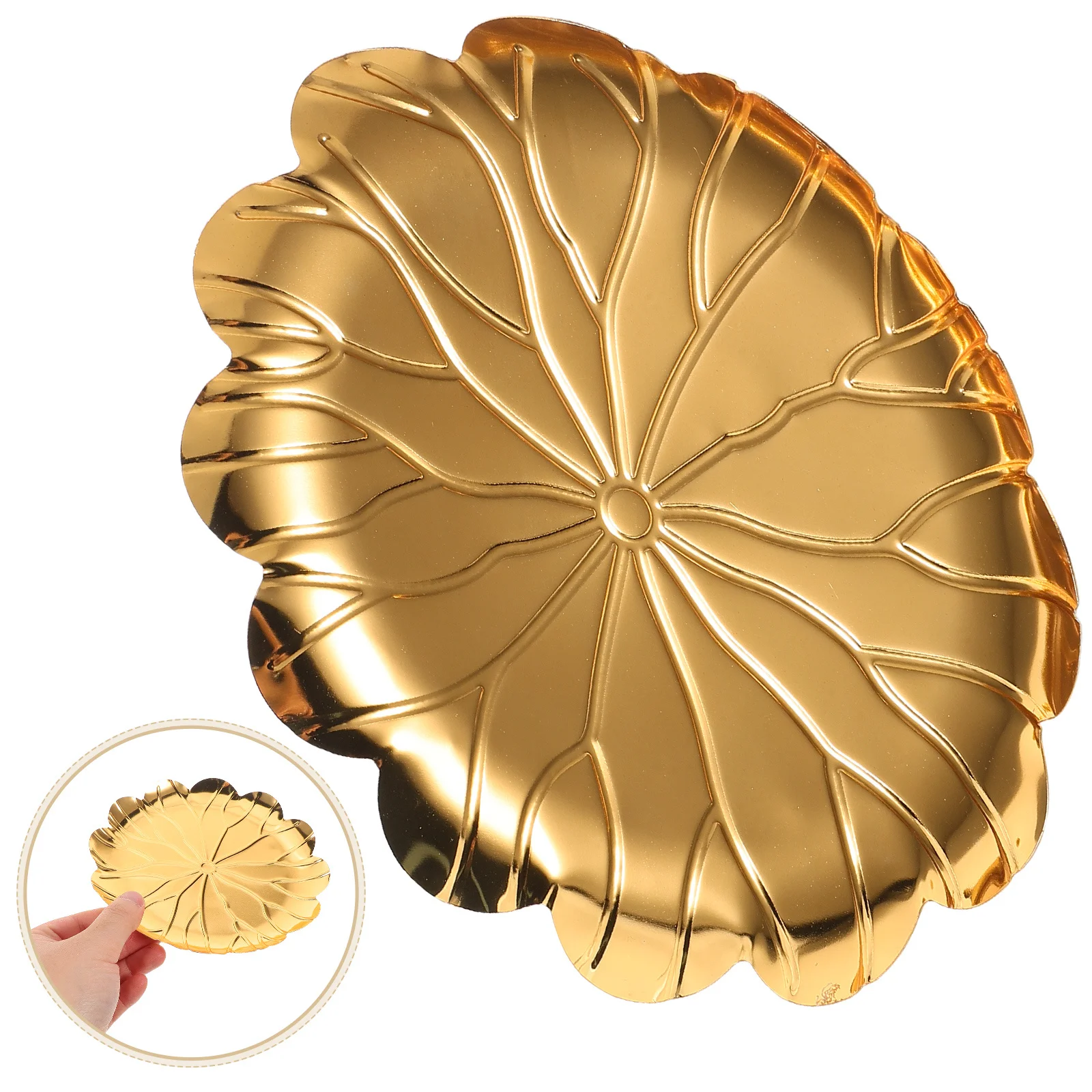 

Gold European Fruit Plate Metal Serving Basket Decorative Storage Tray for Snacks Bread Candy Kitchen Bathroom Organizer 15cm