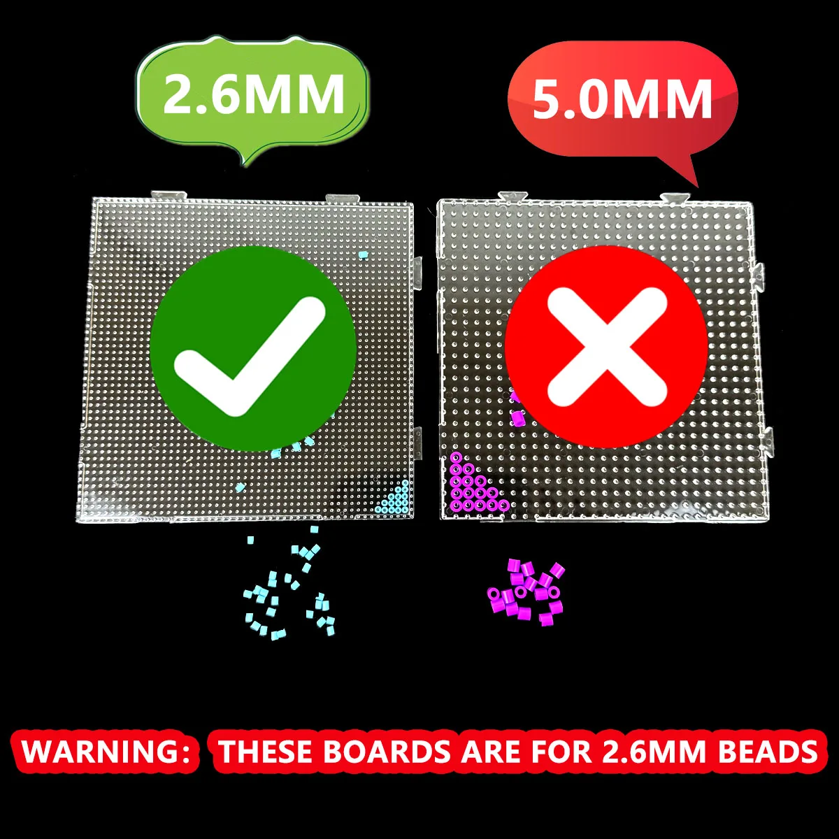 4/6/9pcs 2.6mm Perler Hama Beads Pegboard Transparent Beading Board Jewelry Making Ironing Pixel Puzzle 3D Toys Children Gift