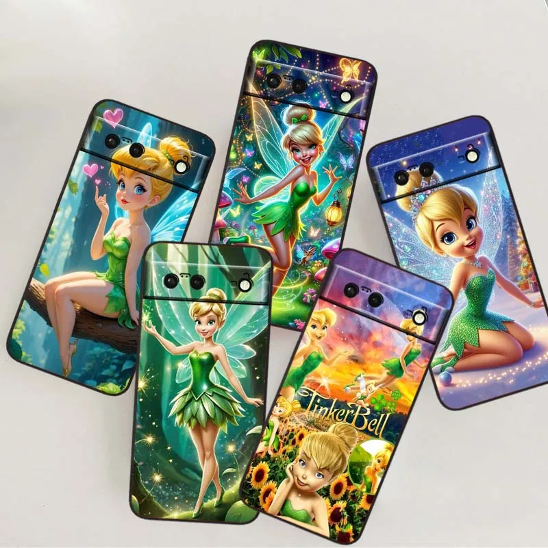 

Disney Tinker Bell Cover For Google Pixel 10 9a 9 8A 8 7 7A 6 6A Pro XL 2024 5G Black Soft TPU Silicone