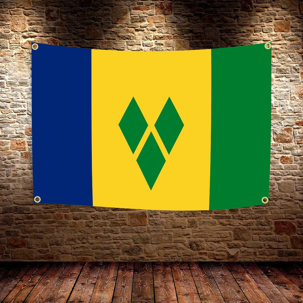 60x90CM 90x150CM Flag of Saint Vincent and the Grenadines Polyester Printed Home & Outdoor Decor Banner Tapestry Home Decorative