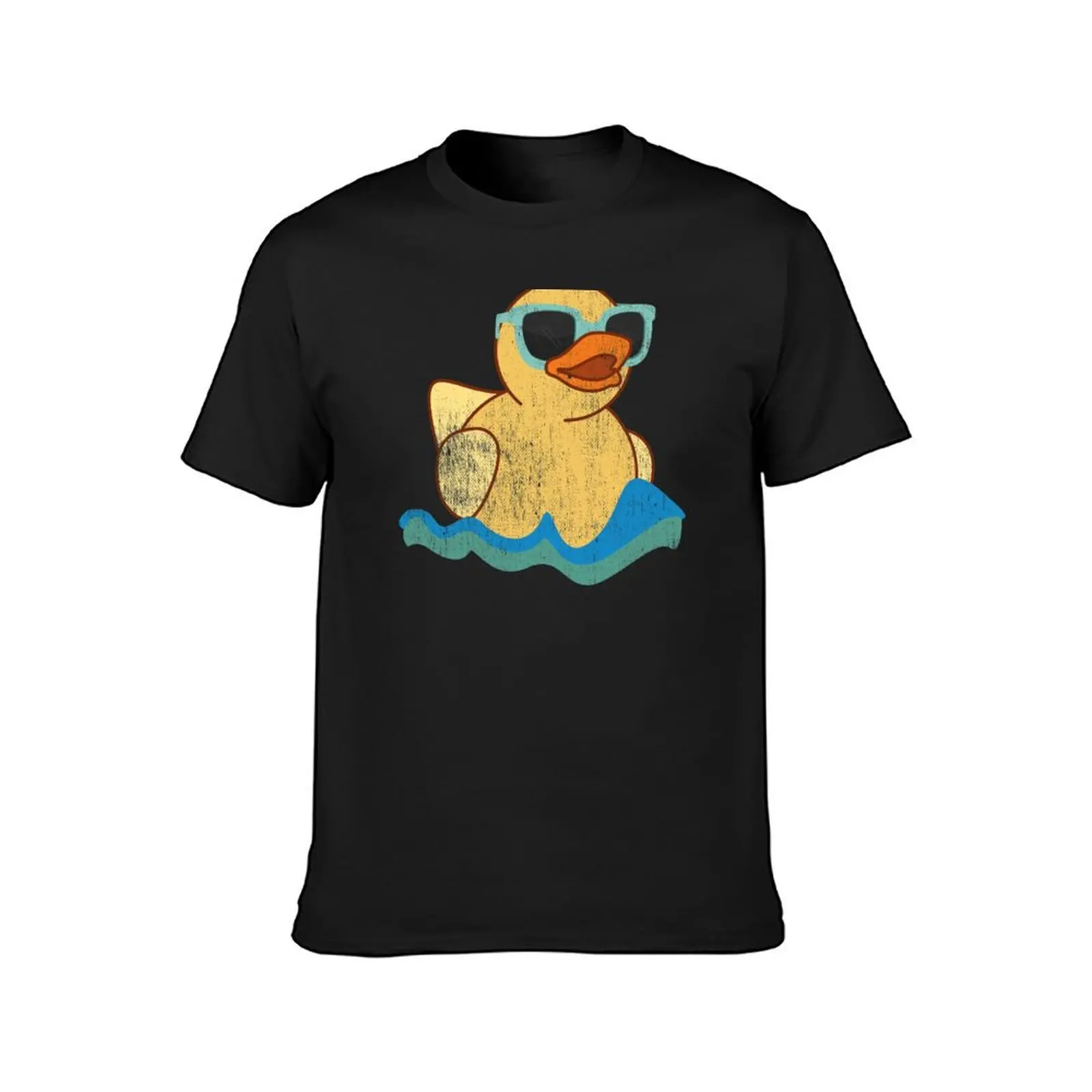 Vintage Cute Yellow Rubber Duckling Art Of Zoo Bath Toy Rubber Duck Ducky T-Shirt quick drying mens white t shirts