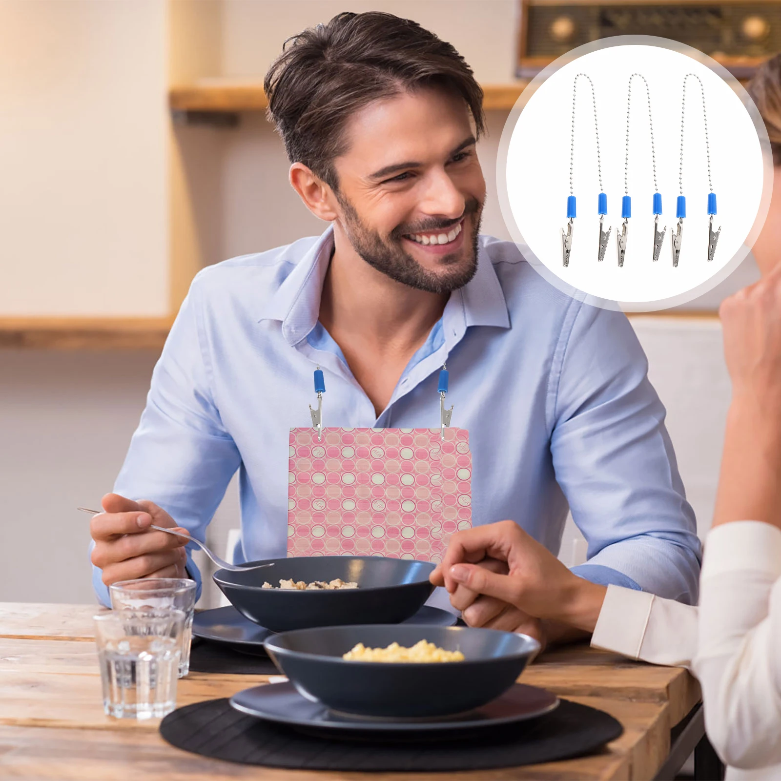 

3 Pcs Napkin Clips Zinc Alloy Lightweight Bib Holders for Scarves Cloths Easy Decoration All Ages Use