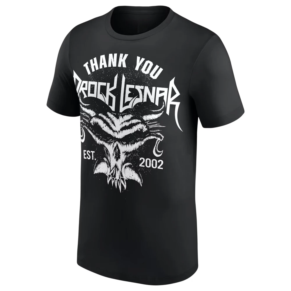 Men's Black Brock Lesnar Thank You Brock T-Shirt 3D Printed Sports Quick Dry Short Sleeve Top Daily Casual Plus Size T-Shirt 5XL